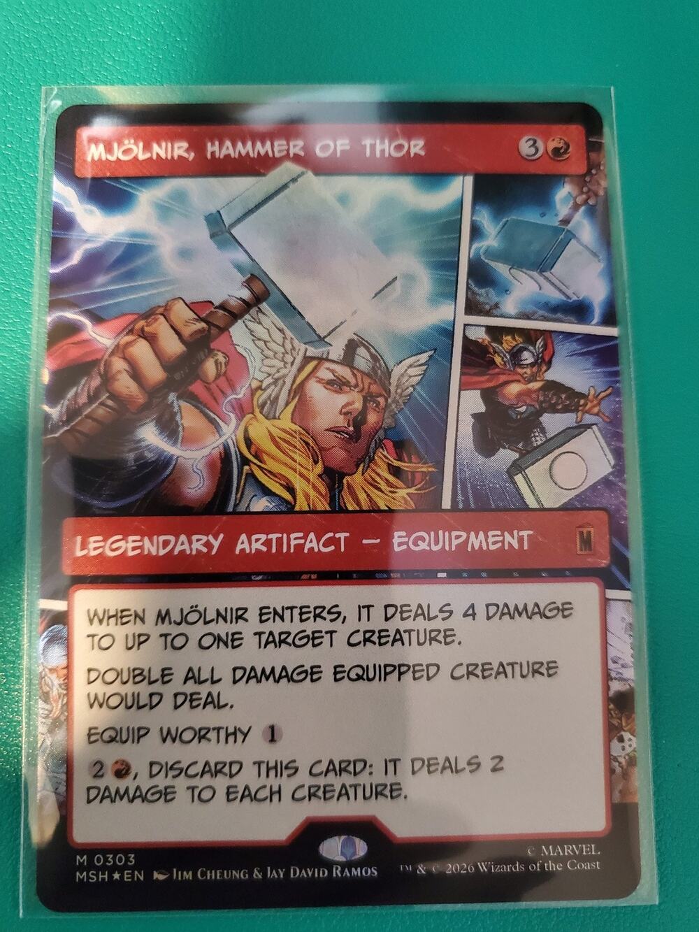 MTG - Marvel Super Heroes #303 Mjonir, Hammer of Thor Foil